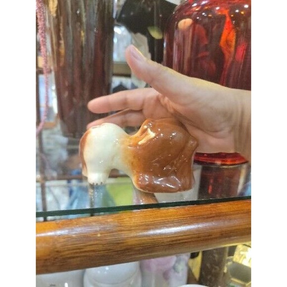 Old Pottery Puppy Dog Toothbrush Or Incense Holder Figural Porcelain Cute - Picture 4 of 8